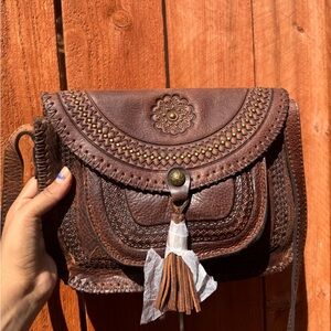 Patricia Nash Leather Crossbody Bag with Tassel